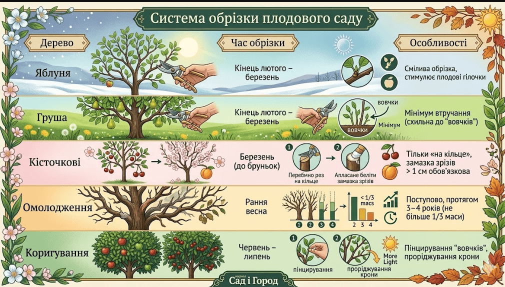 Обрізка плодових дерев