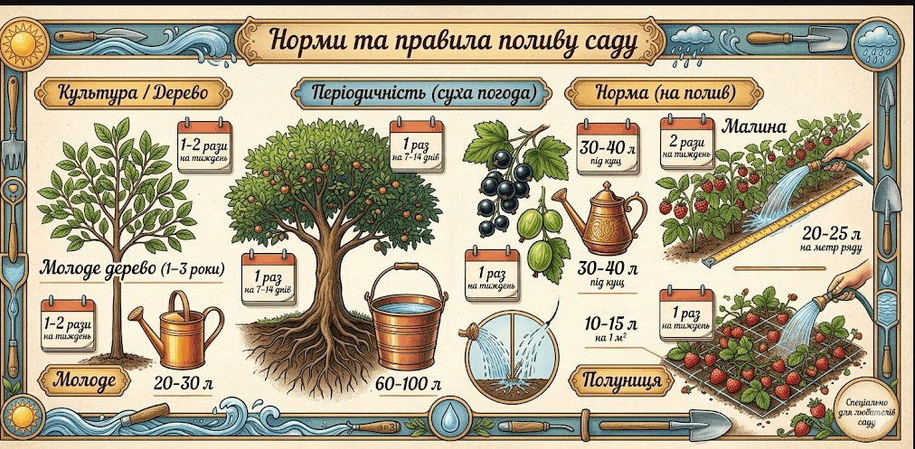 Полив саду