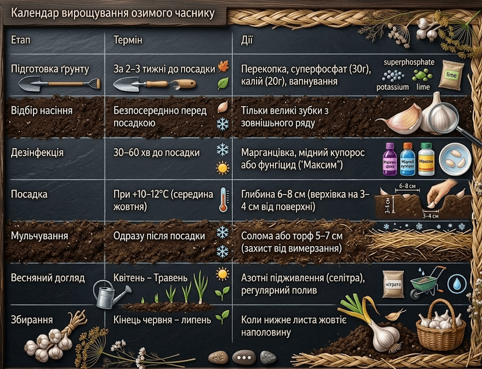 Посадка часнику восени